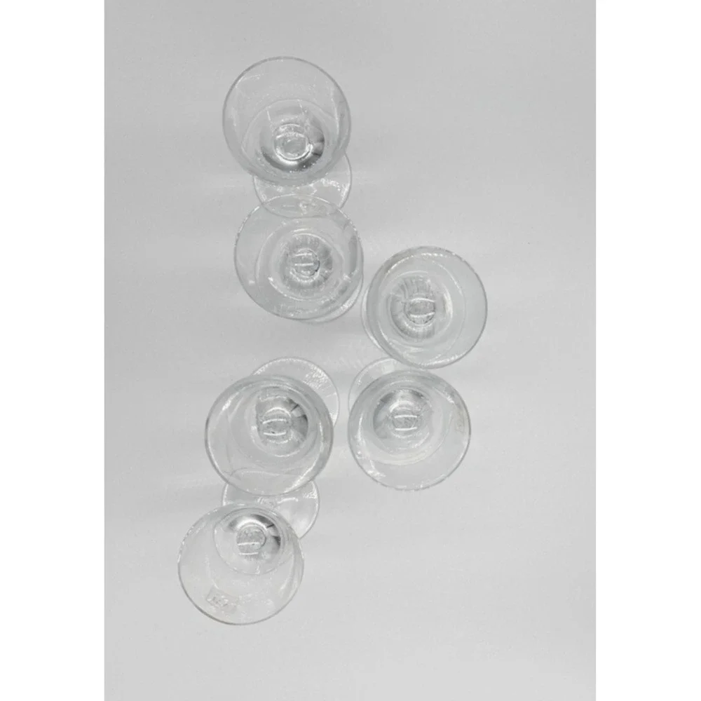 Vintage IVV Italy Grappa Glass Hand Blown Rosette‎ Twist Tear SET of 6 Liqeuer